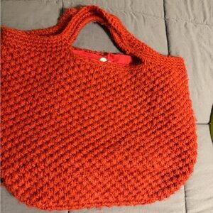United Colors of Benetton Red Knit Tote Bag